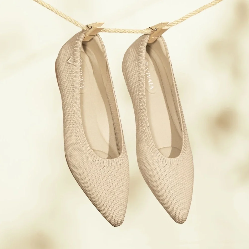 Vivaia Pointed-Toe Ballett Flats Aria 5 Color Almond Size EU 39.5 - Picture 4 of 9